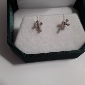 gold plated cross earrings